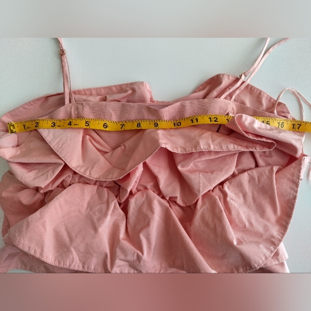 Zara Tiered Ruffled Blouse Large Pink - Picture 7 of 11